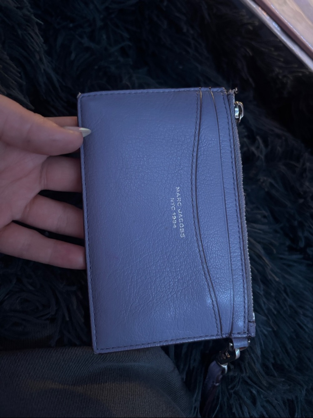 Marc Jacobs Lavender Leather Zip Card Wallet